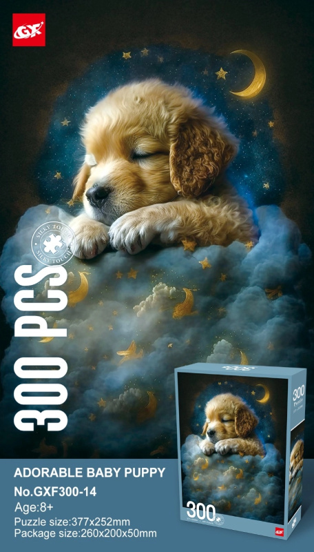 Puzzle 300 dílků – pejsek v oblacích