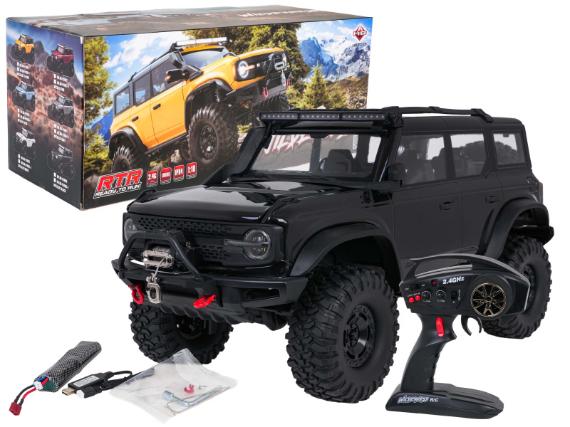 RC auto WILDERNESS 1:10, černé, voděodolné, LED osvětlení