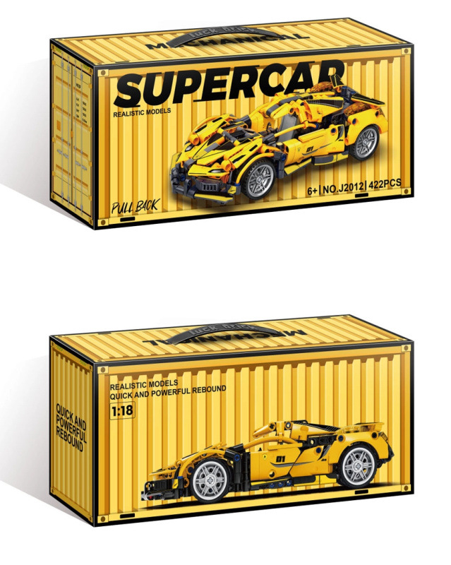 Stavebnice sportovní auto žluté, 422 dílků