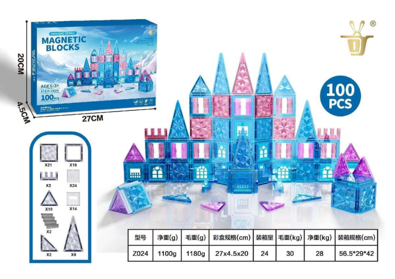 Magnetické stavebnice Ice Snow – 100 dílků
