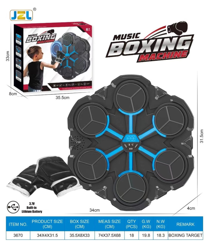 boxerská tabule se světly a zvukem s bluetooth a led displejem