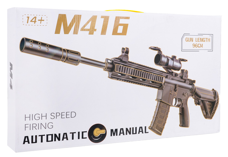 Růžová gelová puška M416 na vodní kuličky s příslušenstvím