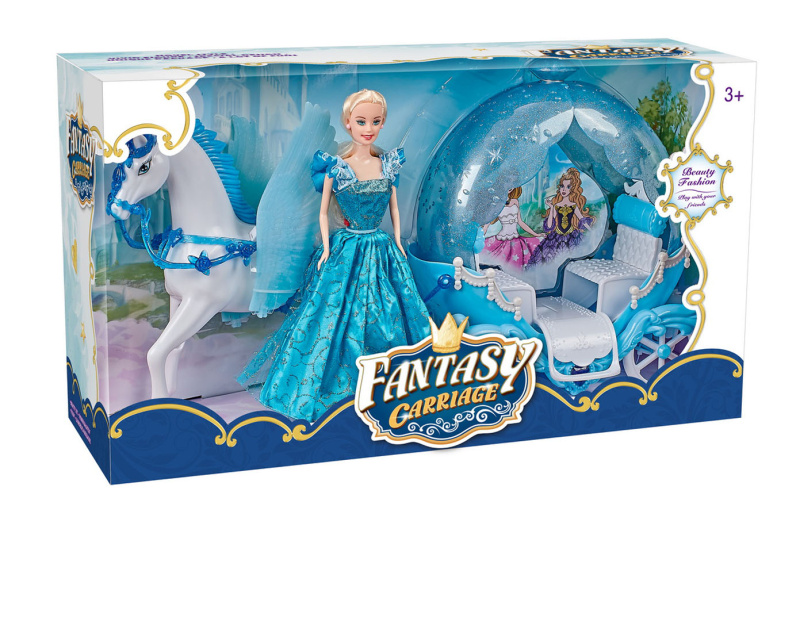 kočár s koněm a panenkou – kouzelná sada pro děti