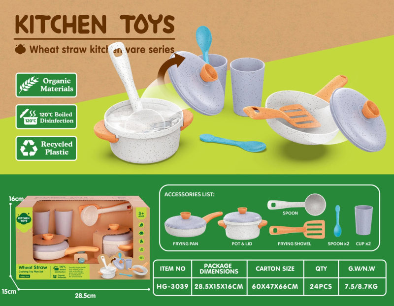 Dětská sada hrnců z bio materiálů, 10 dílů