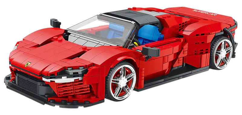 Stavebnice sportovní auto červené 1069 dílků