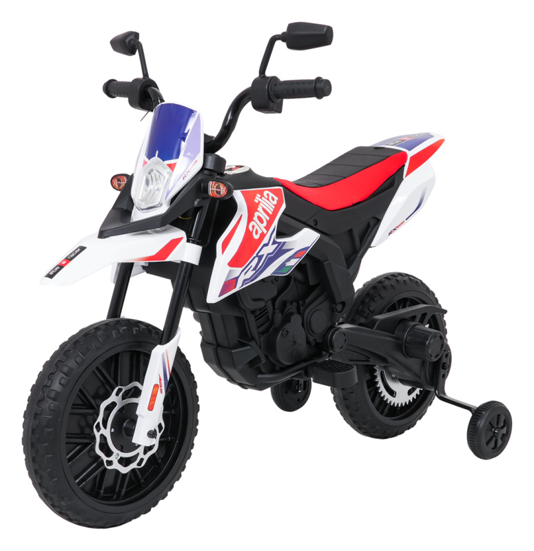 Dětská elektrická motorka APRILIA RX bílá