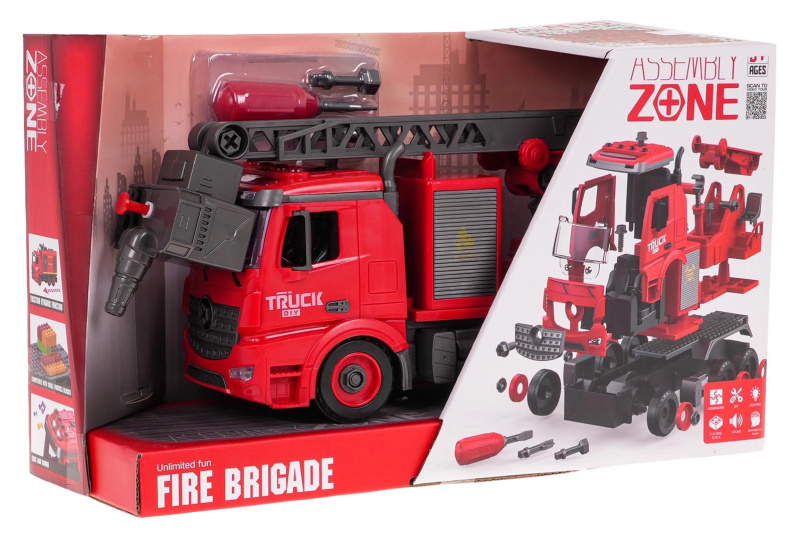 Majlo Toys Šroubovací požární auto se zvuky a funkcí vody Fire Brigade