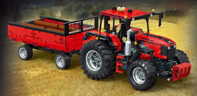 Stavebnice traktor s přívěsem 1284 dílků
