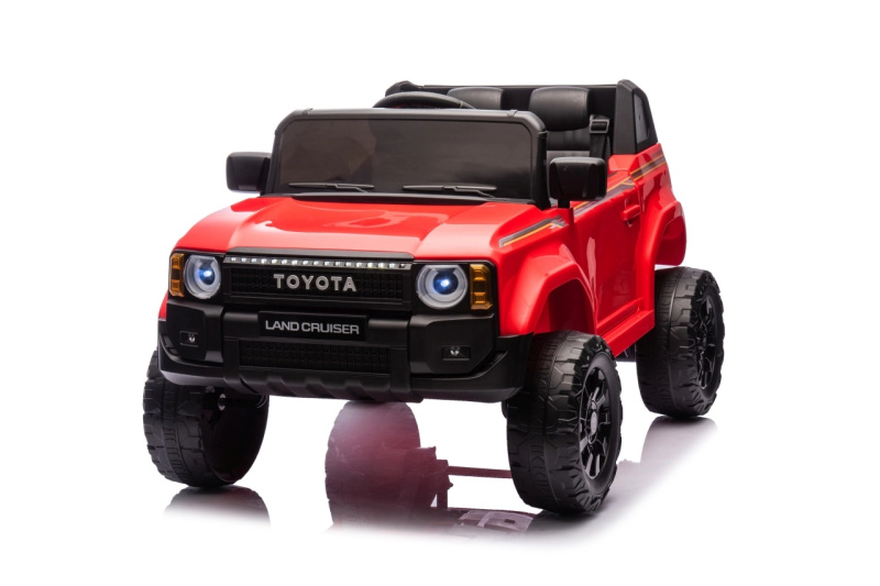 Czerwony pojazd Toyota Land Cruiser Prado