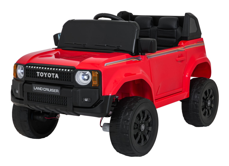 Czerwony pojazd Toyota Land Cruiser Prado