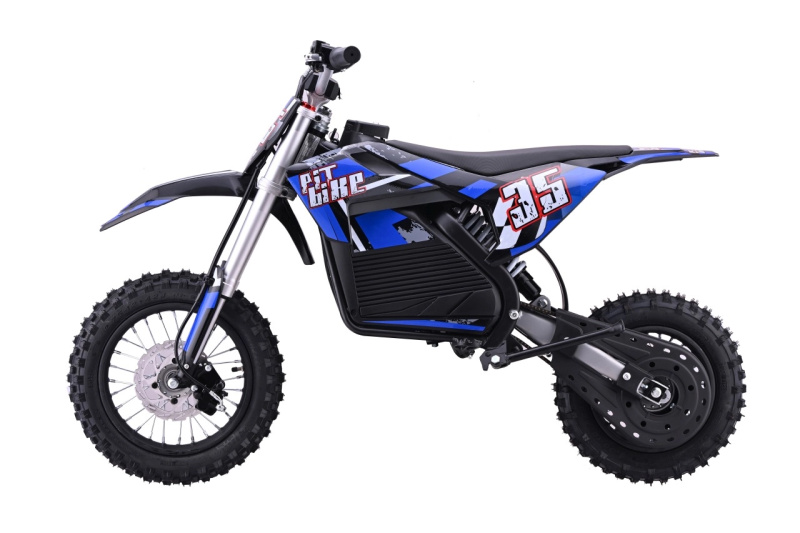 Modrý elektrický pit bike