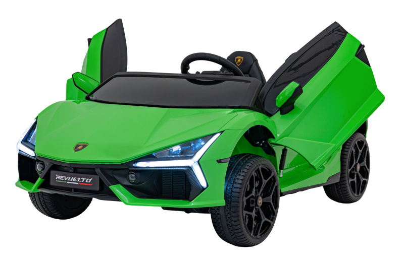 Elektrické auto lamborghini revuelto zelené