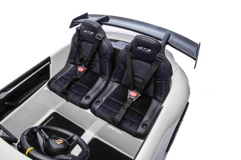 Dětské elektrické autíčko PORSCHE 911 GT3 bílé s panelem MP4 24V