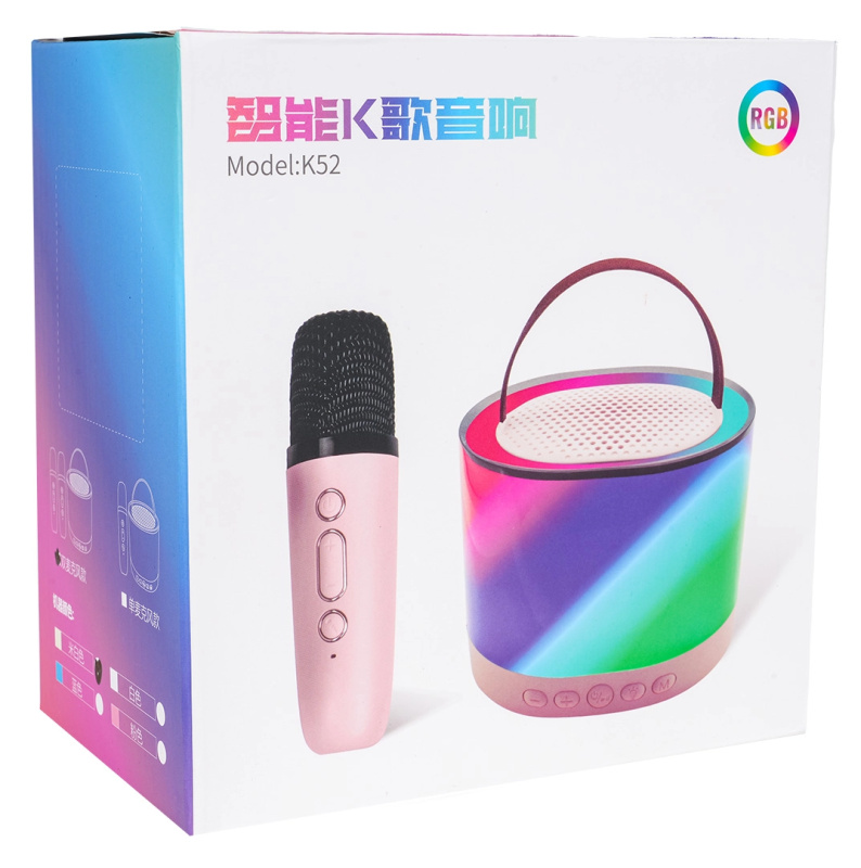 Karaoke sada s bezdrátovým mikrofonem a podsvíceným Bluetooth reproduktorem