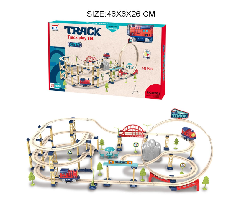 Mega sada vláčkodráhy 146 dílů s příslušenstvím