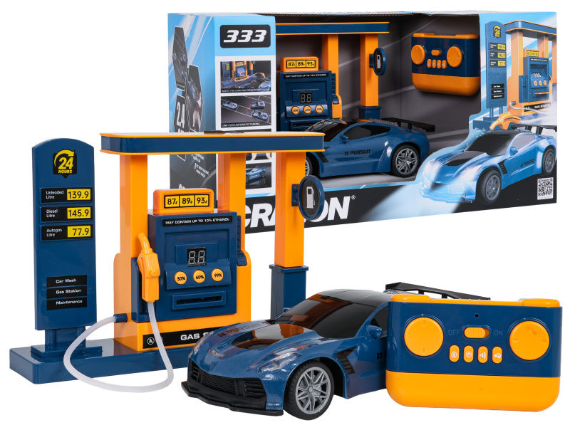 RC sportovní auto se čerpací stanicí