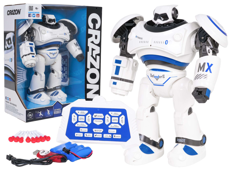 Interaktivní robot MX09 s dálkovým ovládáním – modrý