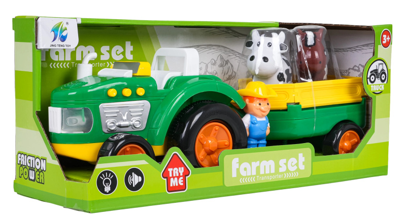 Dětský traktor s přívěsem a doplňky