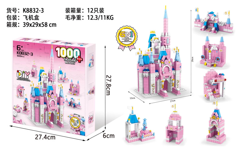 Stavebnice 1000 dílků – zámek pro princezny