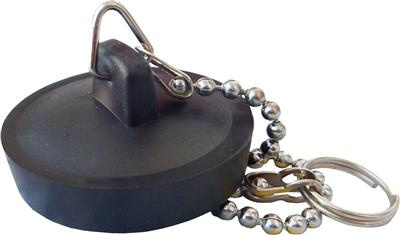 Zátka pro vanu černá s řetízkem kor012