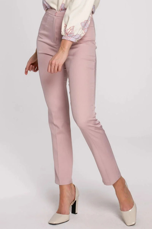Dámské kalhoty K093 - Makover 44/2XL pudrovo-růžová