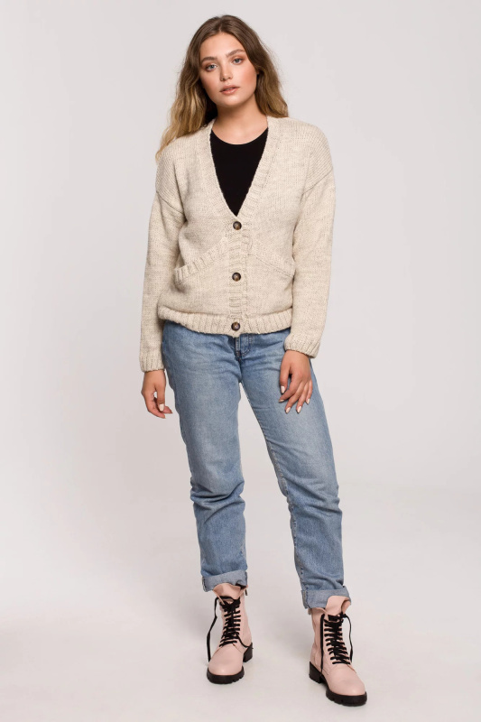 Dámský Cardigan BK074 Beige - BeWear béžová L/XL