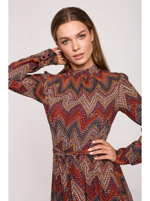 S291 Maxi šaty s aztéckým potiskem - model 1 EU XXL