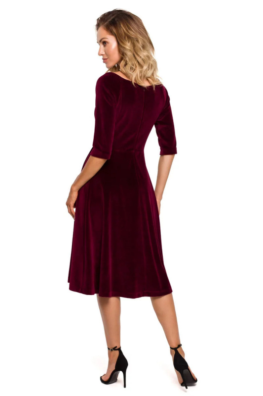 Dámské šaty M645 Maroon -  Moe bordó S