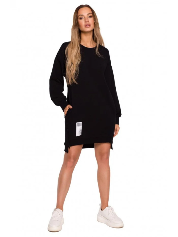 M676 Svetrová tunika se zipy - černá EU XL