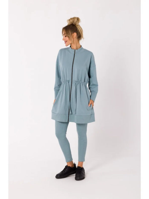 M733 Šaty na zip s ozdobným šněrováním - agave EU L/XL