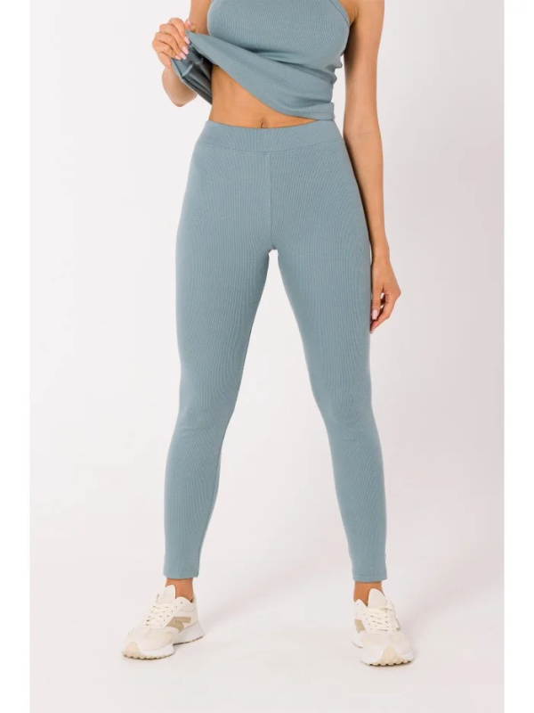 M734 Žebrované pletené legíny - agave EU M