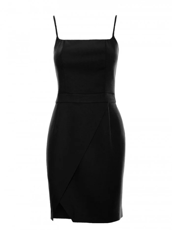 M744 Koktejlové mini šaty - černé EU XL