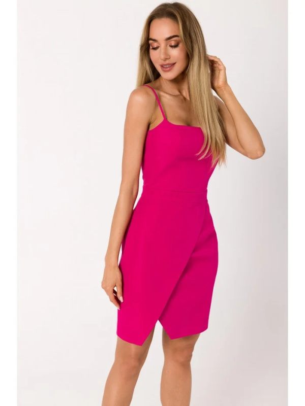 M744 Koktejlové mini šaty - fuchsiové EU XXL