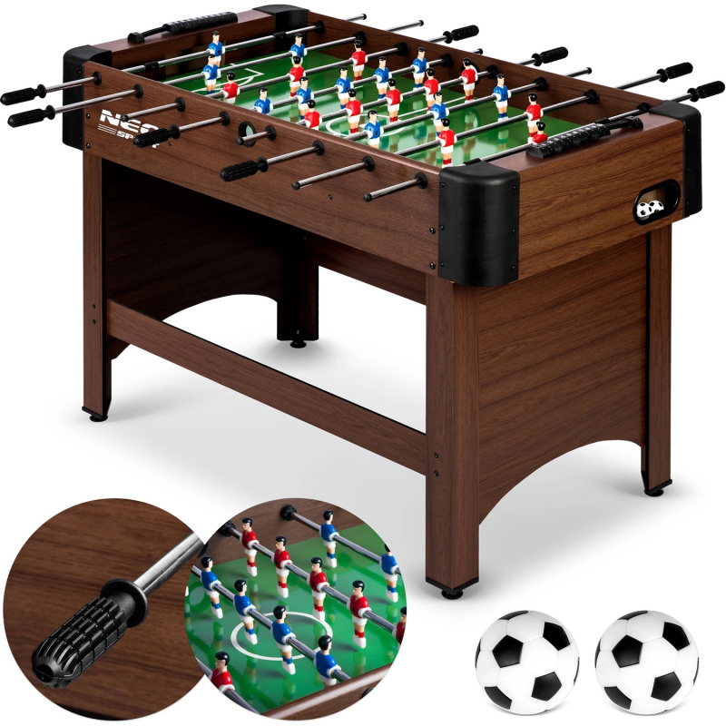 Neosport stůl na stolní fotbal 118 × 61 × 79 cm tmavě hnědý