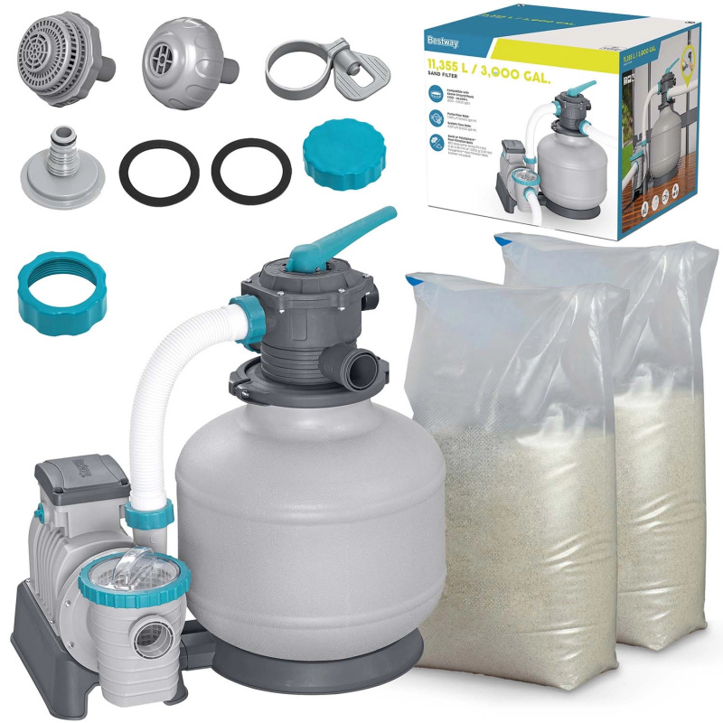 Písková filtrace k bazénu 11 355 l/h s časovačem + písek 50 kg BESTWAY