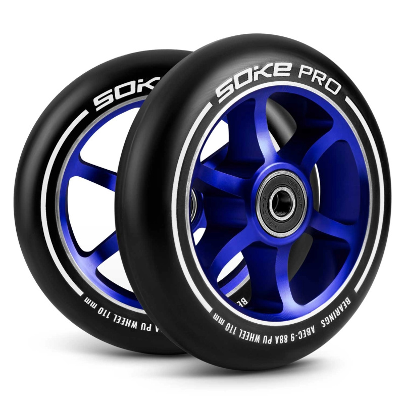 Kolečka pro koloběžku Soke 110 mm modrá (2 ks)