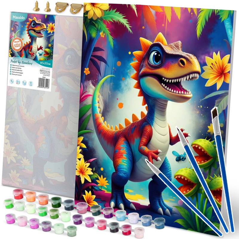Massido 699023 Obraz pro malování podle čísel Dinosaurus 40 x 50 cm