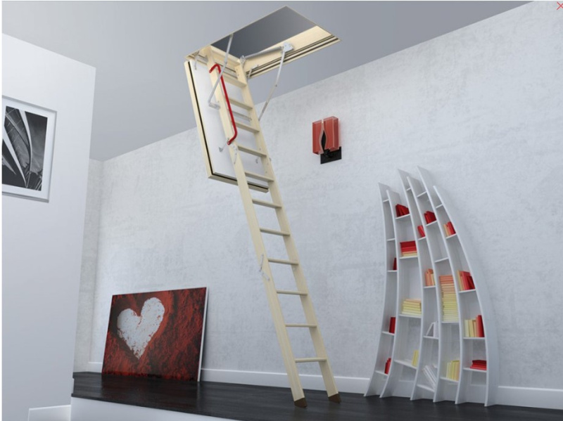 Půdní schody FAKRO LWF 60 Stavební otvor: 70x140 cm, Maximální výška: 280 cm