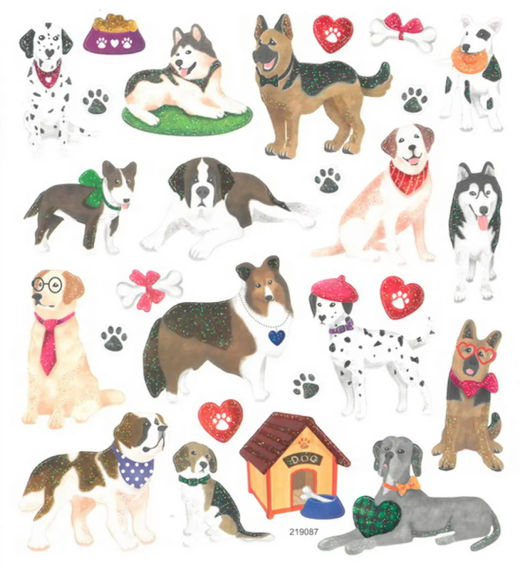 Samolepky 14,8x17cm - Psi