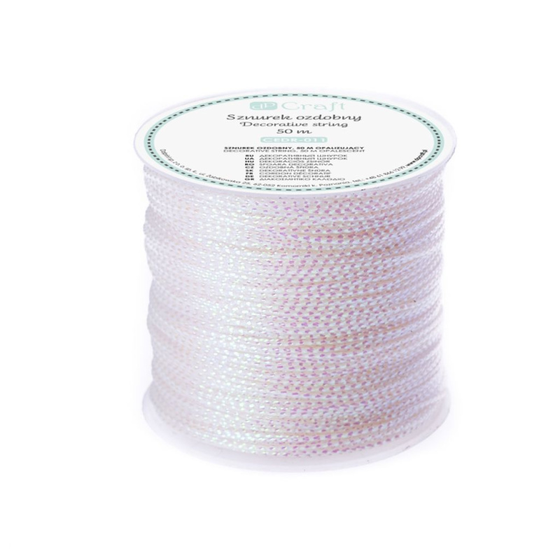 Dekorační provázek - duhově lesklý (50m)