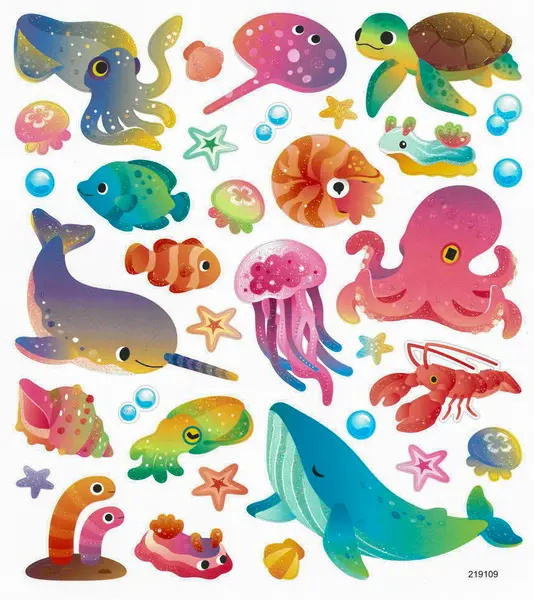 Samolepky papírové DPNK-141 - Mořští tvorové