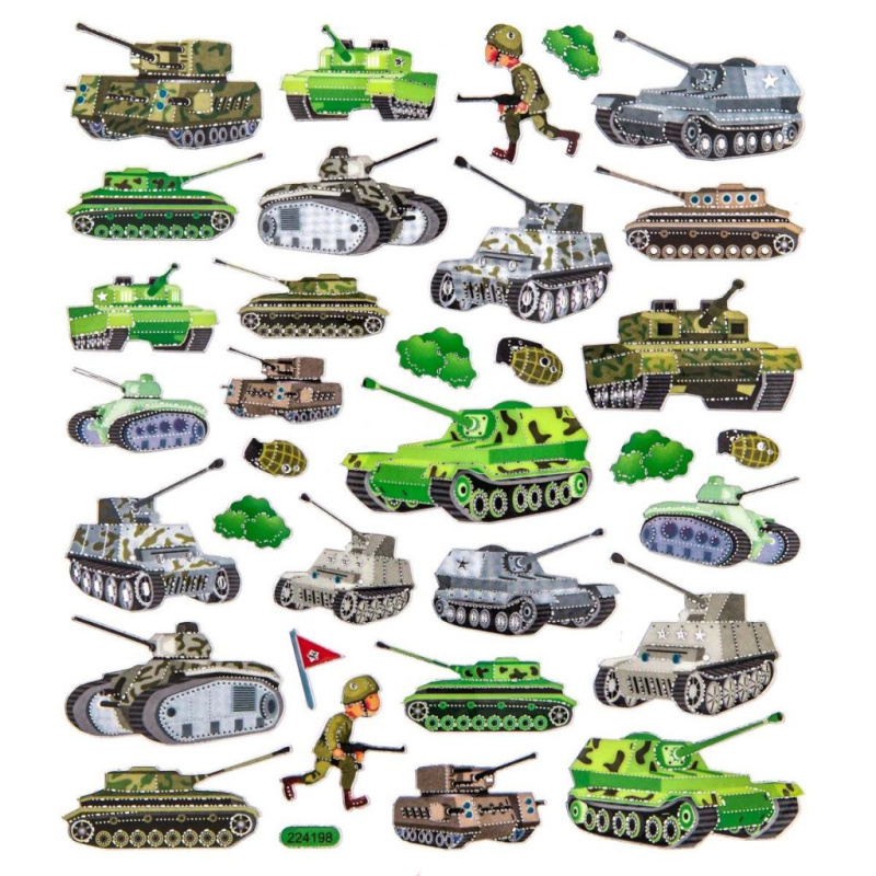 Samolepky 14,8x17cm - Tanky