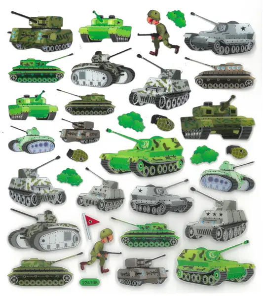 Samolepky 14,8x17cm - Tanky