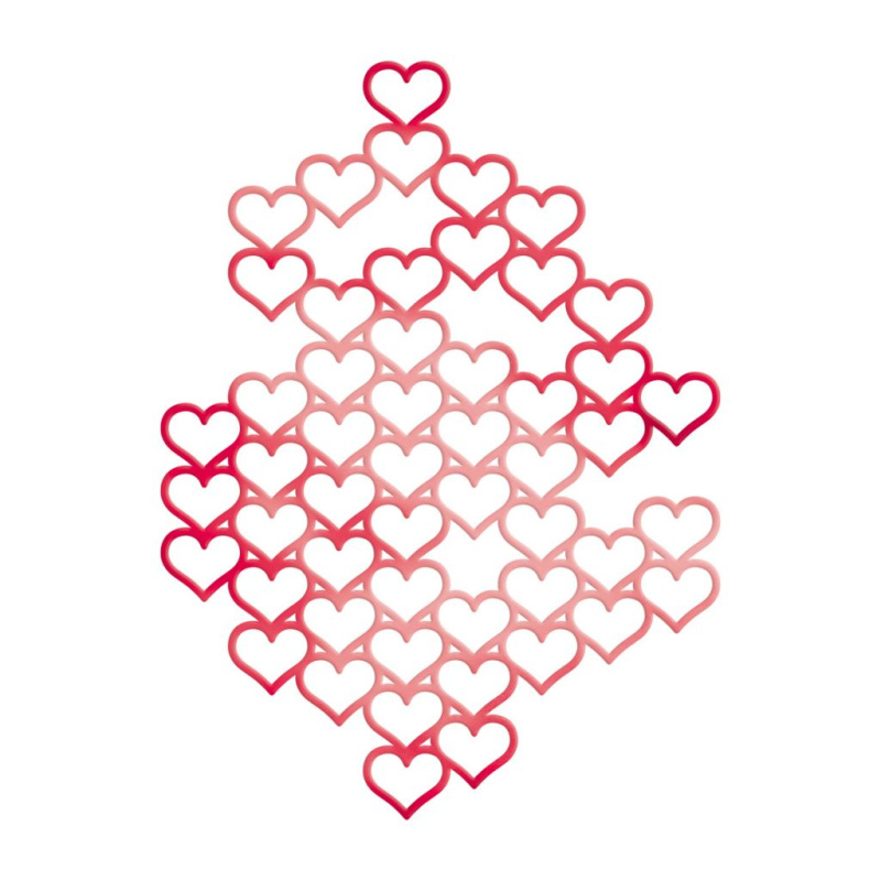Krajka ze srdíček - vyřezávací kovová šablona (1ks)