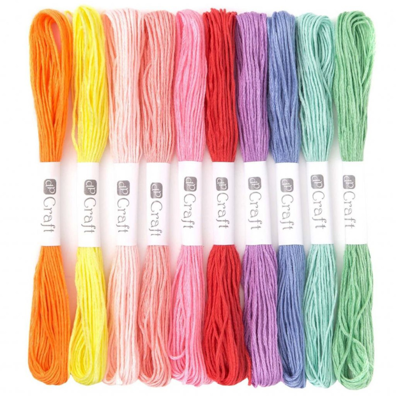 Vyšívací příze sada (10ksx8m) - duhový mix