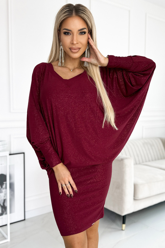 Dámské šaty 402-4 - NUMOCO bordó L/XL
