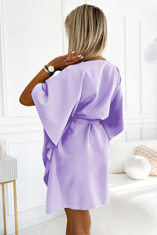287-29 SOFIA Dámské motýlí šaty se zavazováním v pase - SEVEN L/XL