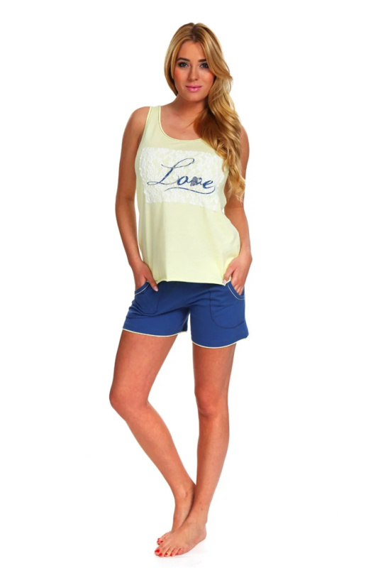 Dámské pyžamo Love - Italian Fashion XL Žlutá