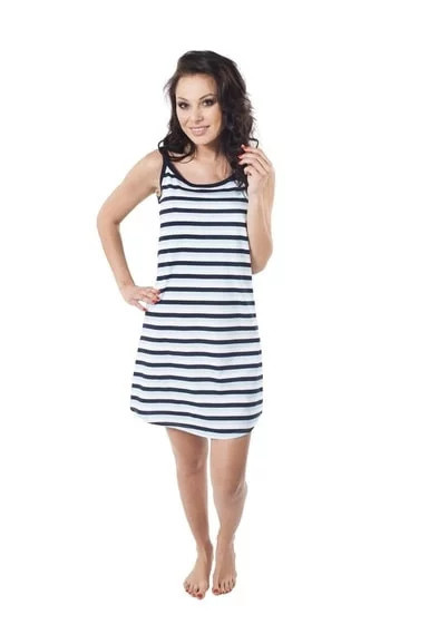Dámská noční košile Rachel - Italian Fashion černo-bílo-modrá XL