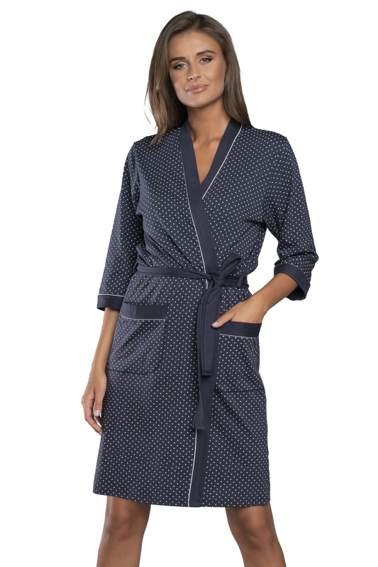 Dámský župan Italian Fashion Montana r.3/4 - výprodej Barva: Modrá - tmavě, Velikost: M
